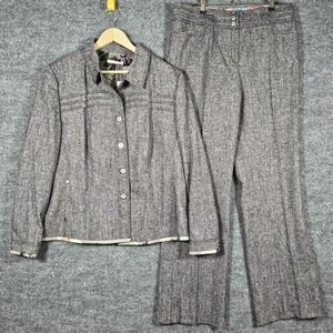 Basler Wool Blend Gray Pantsuit Set‎ Blazer 46/16 Pants 44/14 NWT $1079